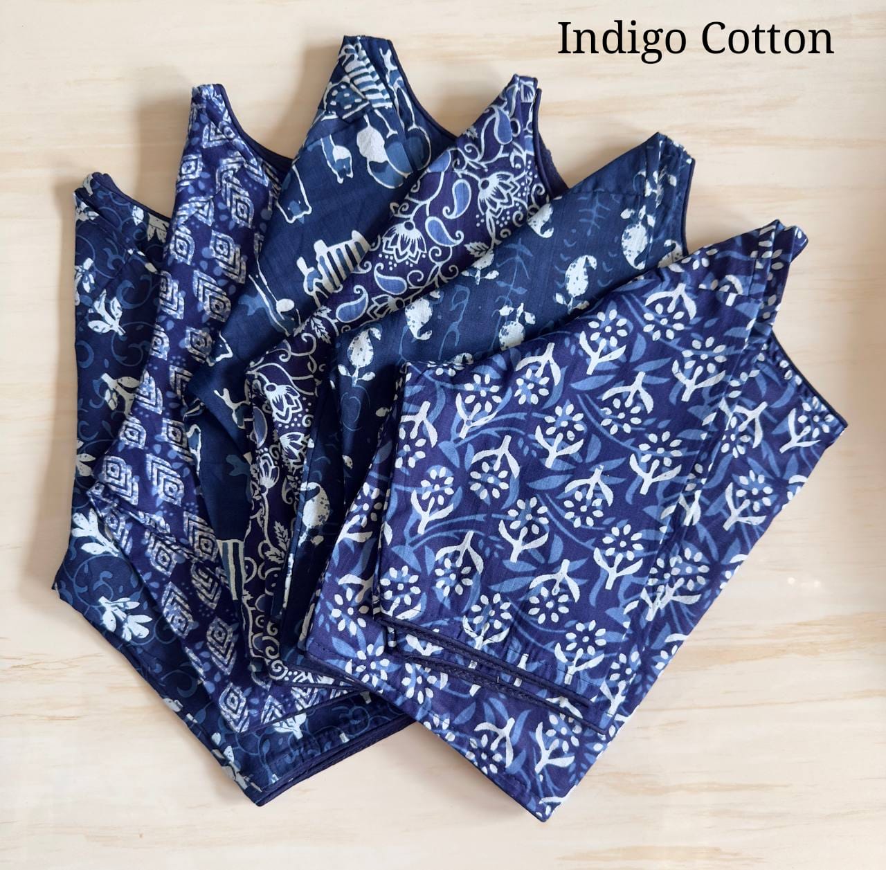 Bagru Indigo - Handblock Cotton Blouse