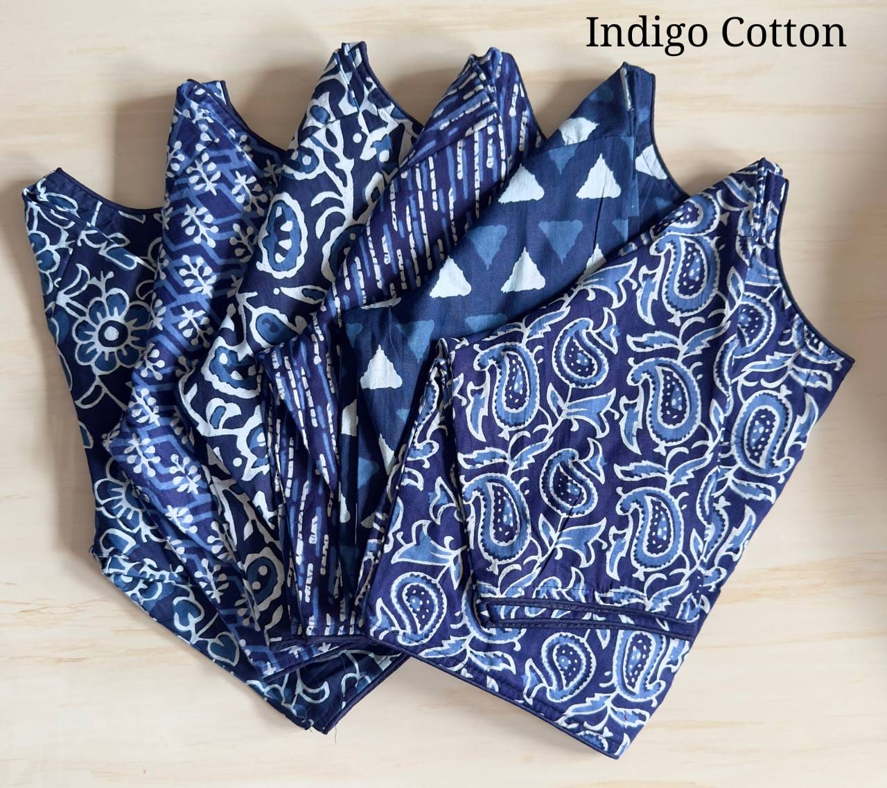Bagru Indigo - Handblock Cotton Blouse