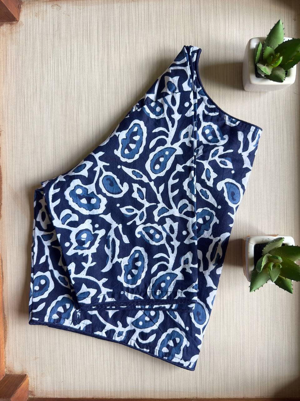 Bagru Indigo - Handblock Cotton Blouse