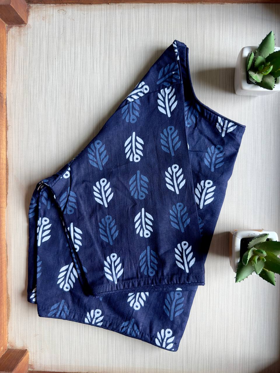Bagru Indigo - Handblock Cotton Blouse
