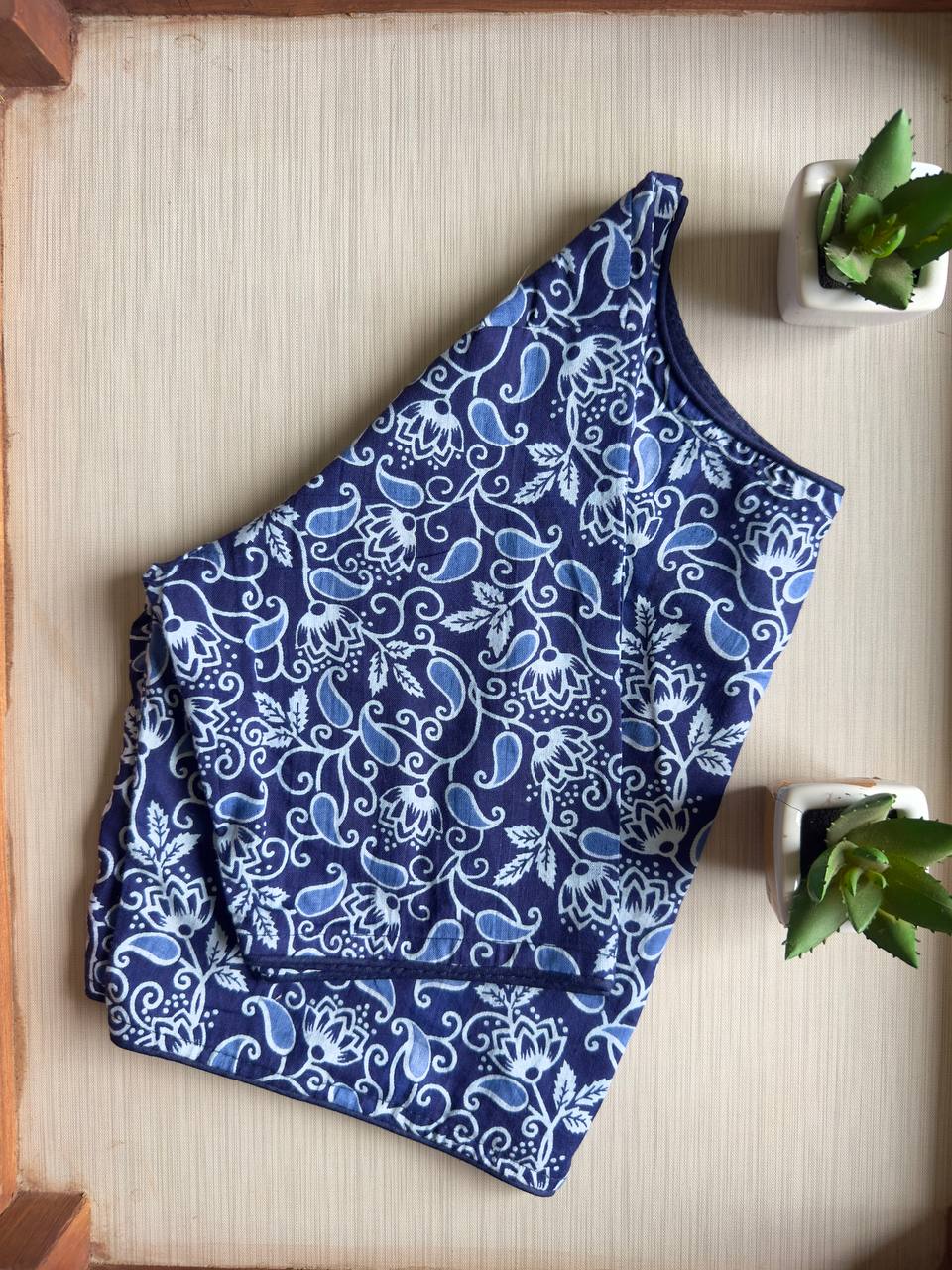 Bagru Indigo - Handblock Cotton Blouse