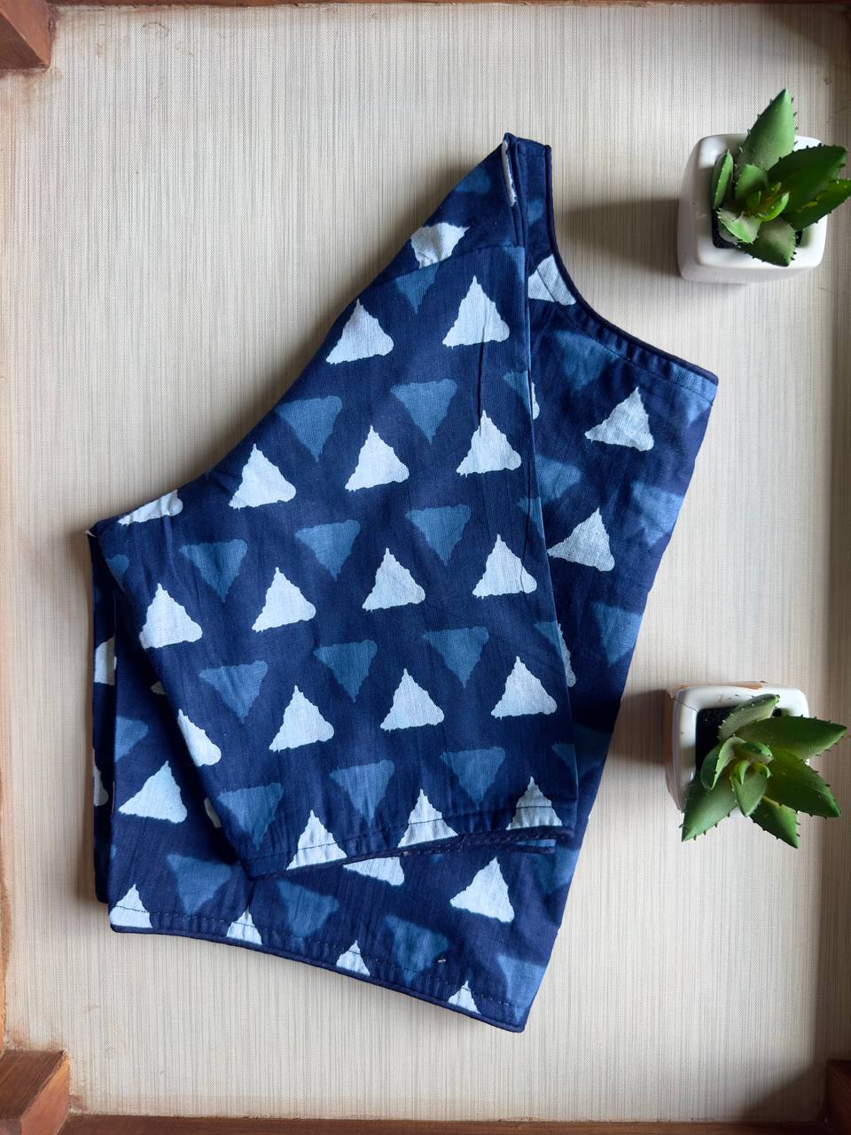 Bagru Indigo - Handblock Cotton Blouse