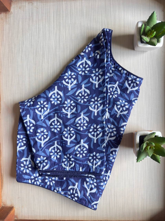 Bagru Indigo - Handblock Cotton Blouse