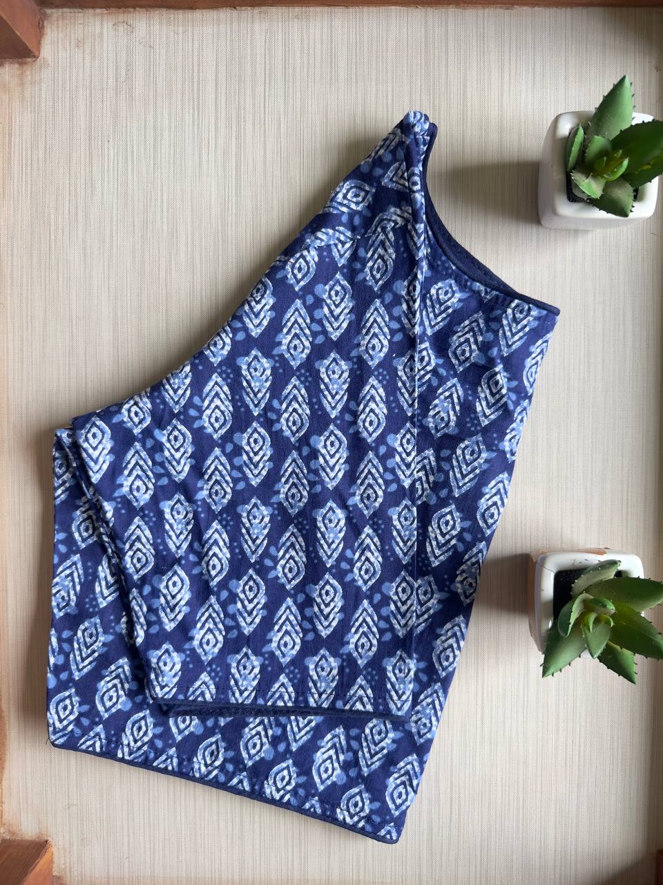Bagru Indigo - Handblock Cotton Blouse