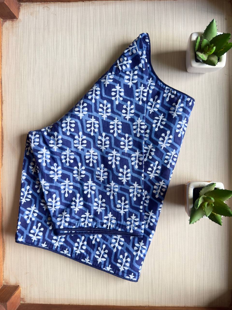 Bagru Indigo - Handblock Cotton Blouse