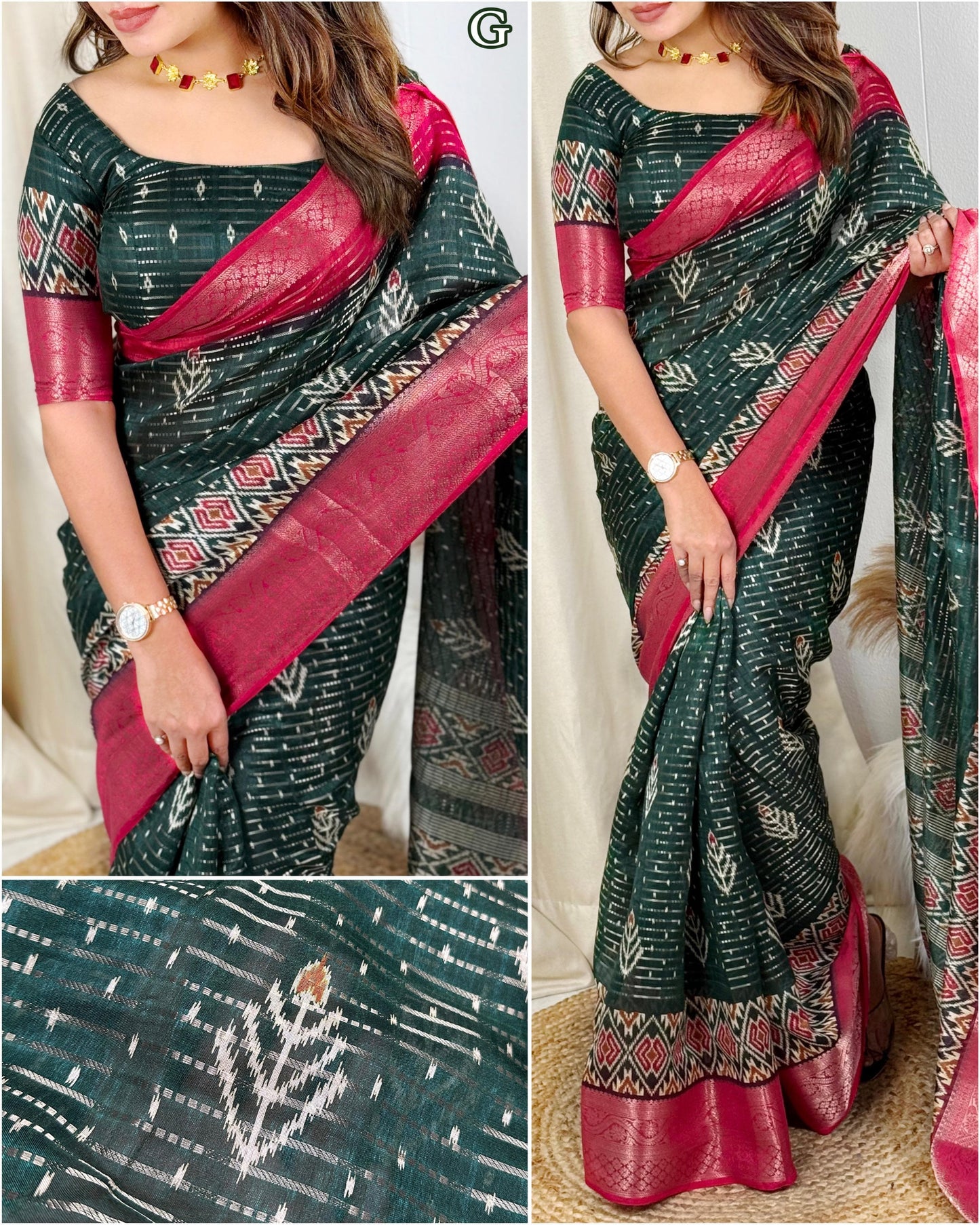 Raga - Muslin Cotton Zari Jacquard Saree