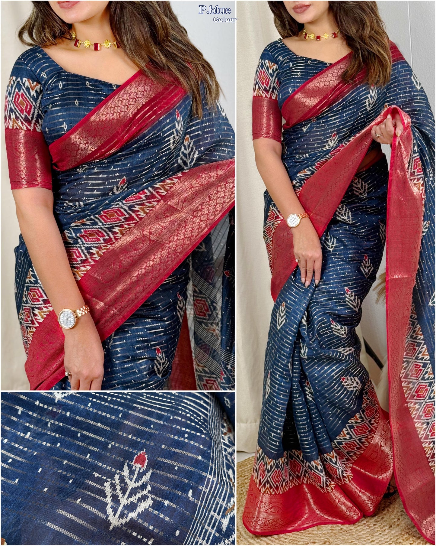 Raga - Muslin Cotton Zari Jacquard Saree