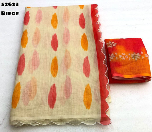 Zentra - Soft Lenin Saree