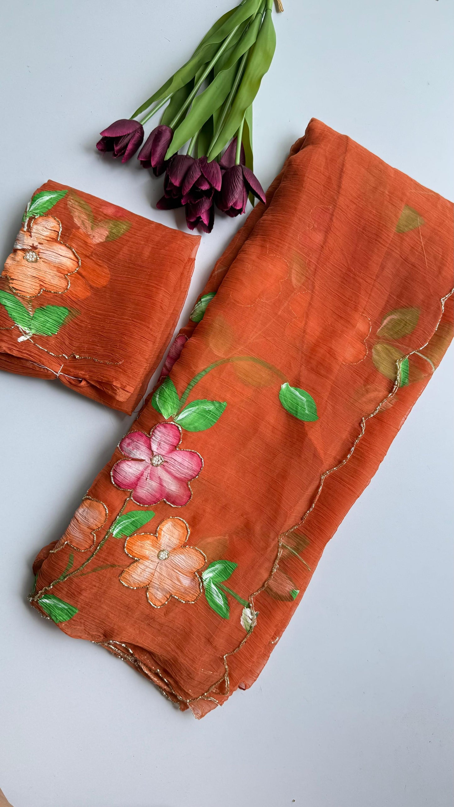 Zahra - Chiffon Crush Saree
