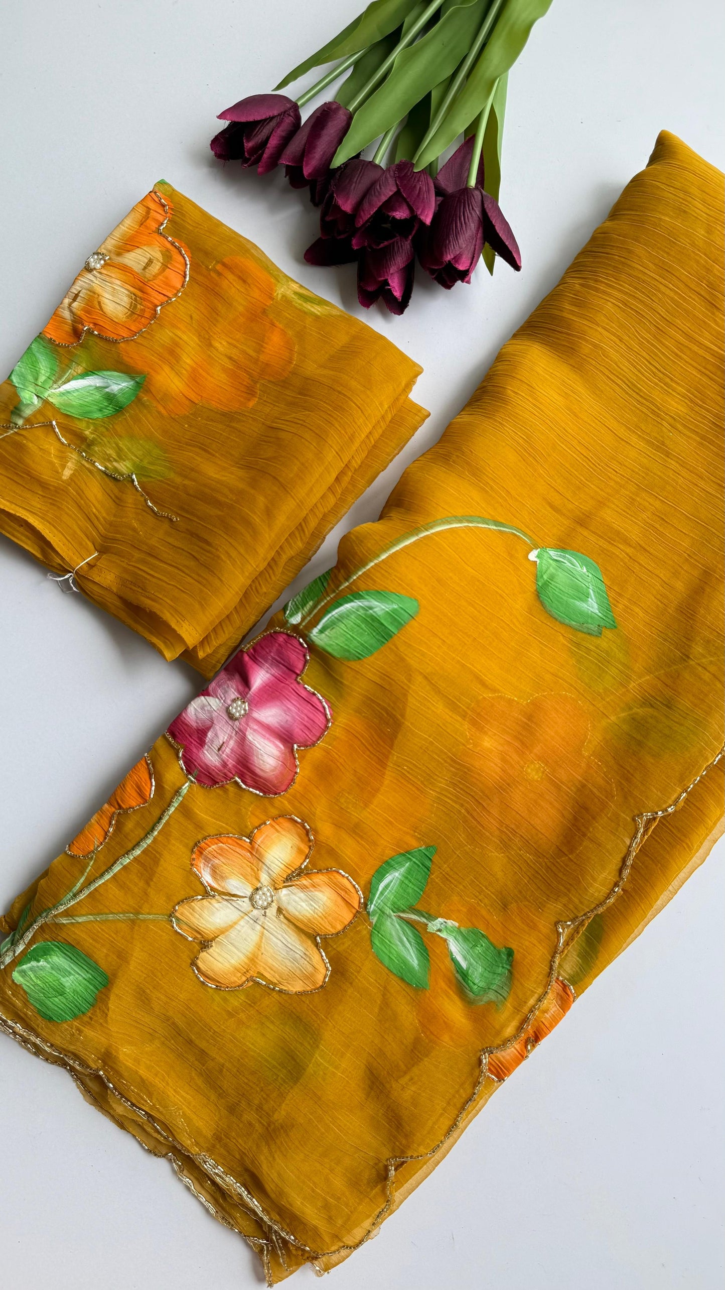 Zahra - Chiffon Crush Saree