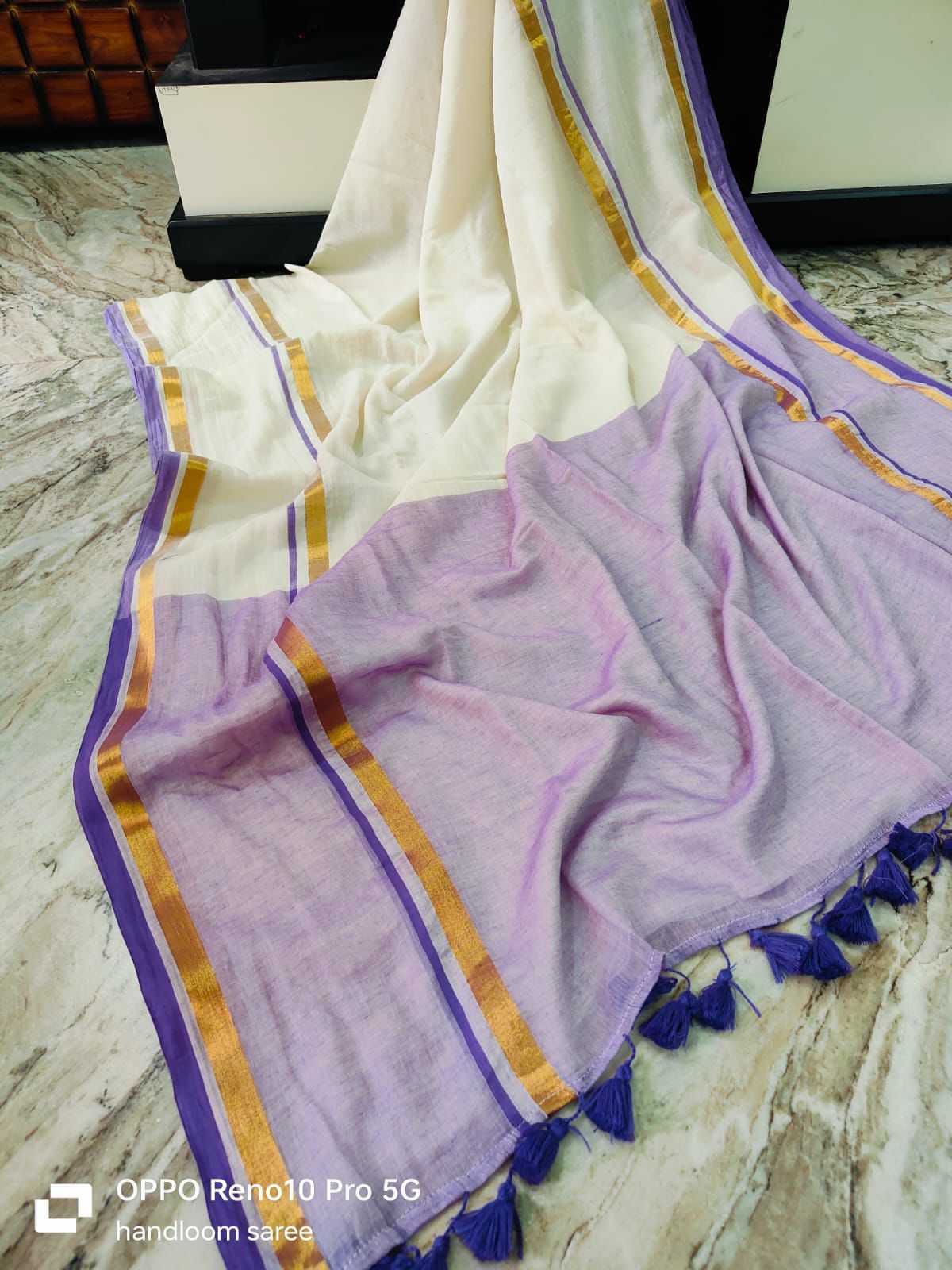 Vennila Lilac - Mul Mul Cotton Saree