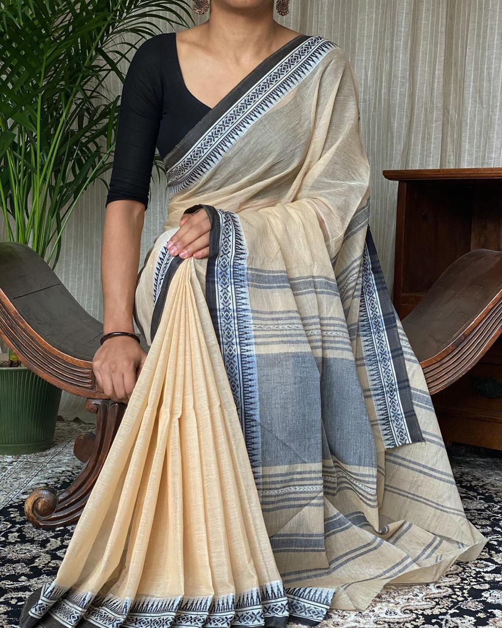 Pastel Loom - Khadi Cotton Handloom Saree