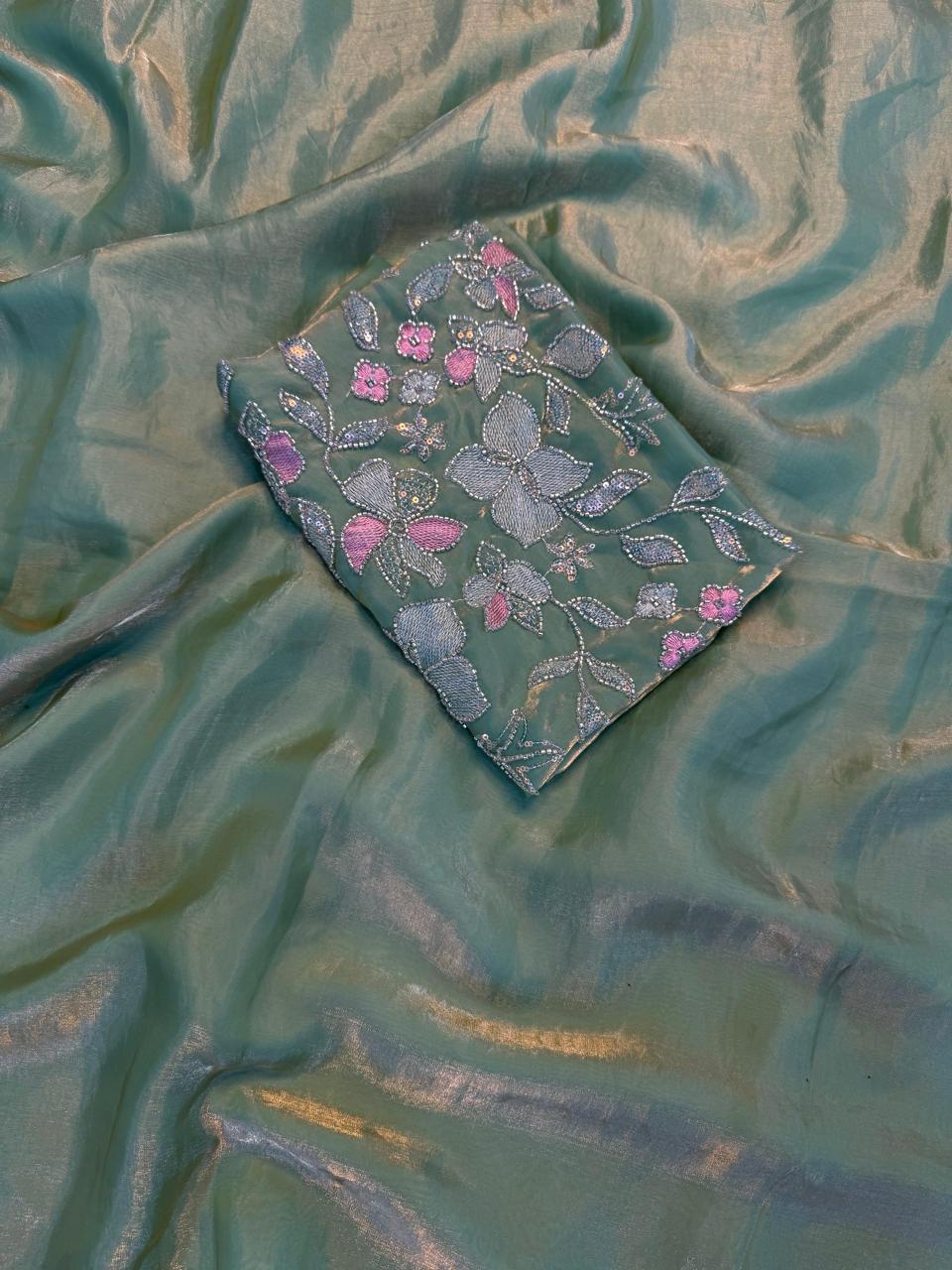 Zara - Space Silk Saree with Handworked Blouse