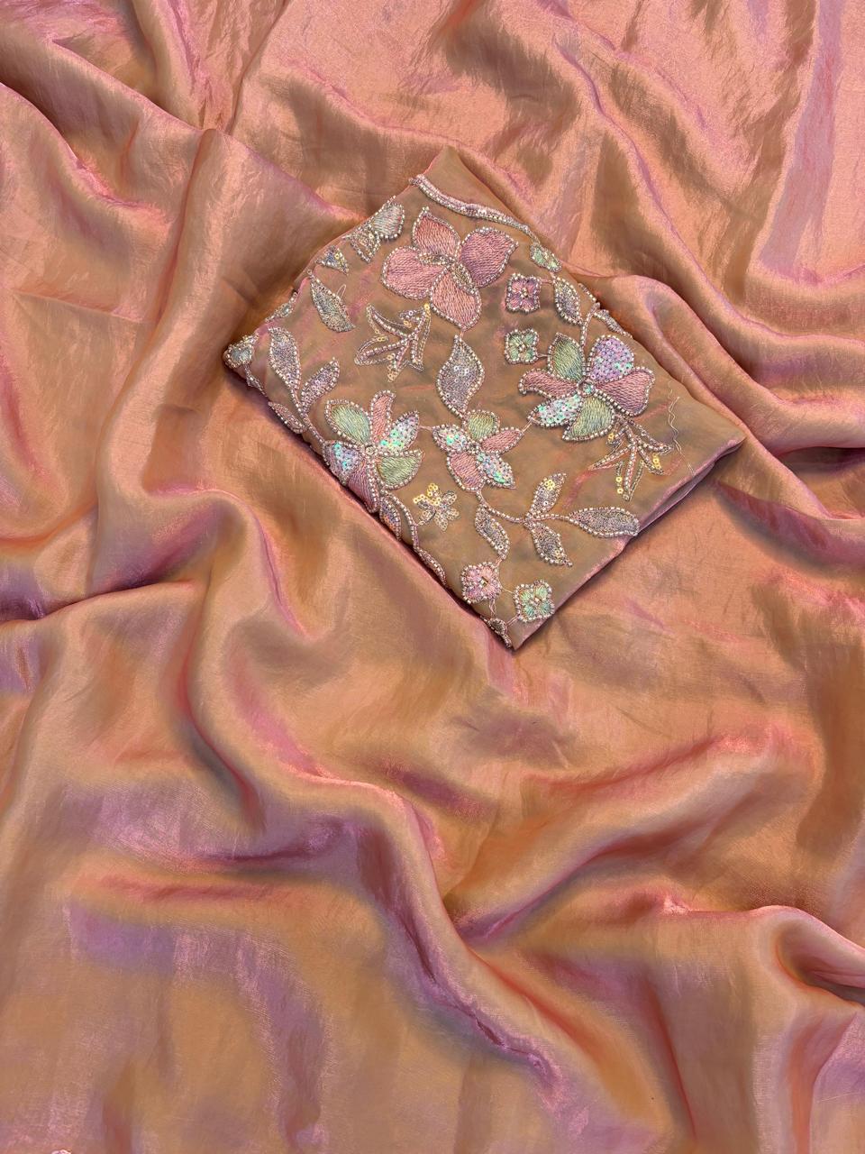 Zara - Space Silk Saree with Handworked Blouse