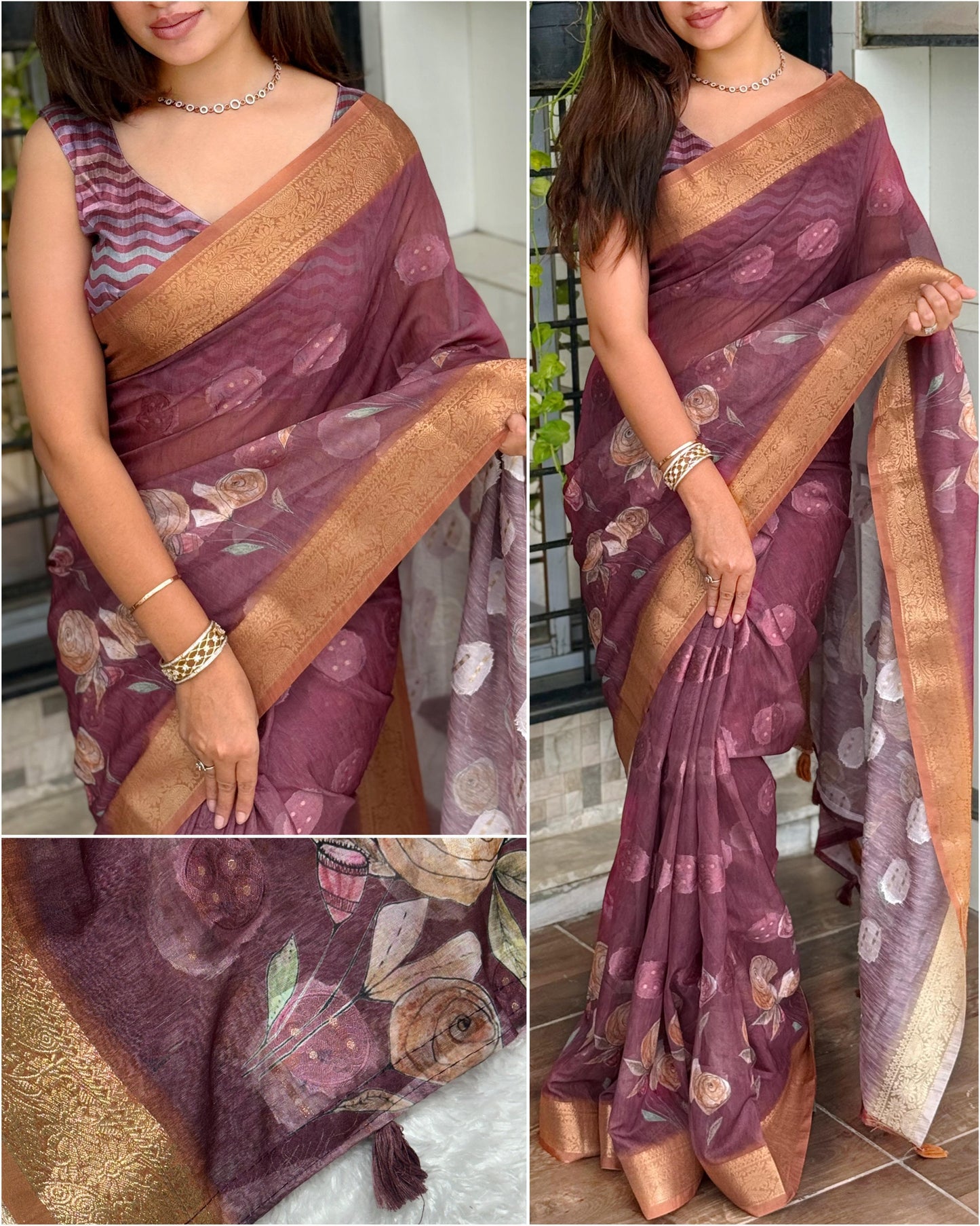 Rosa - Cotton Jaquard Saree