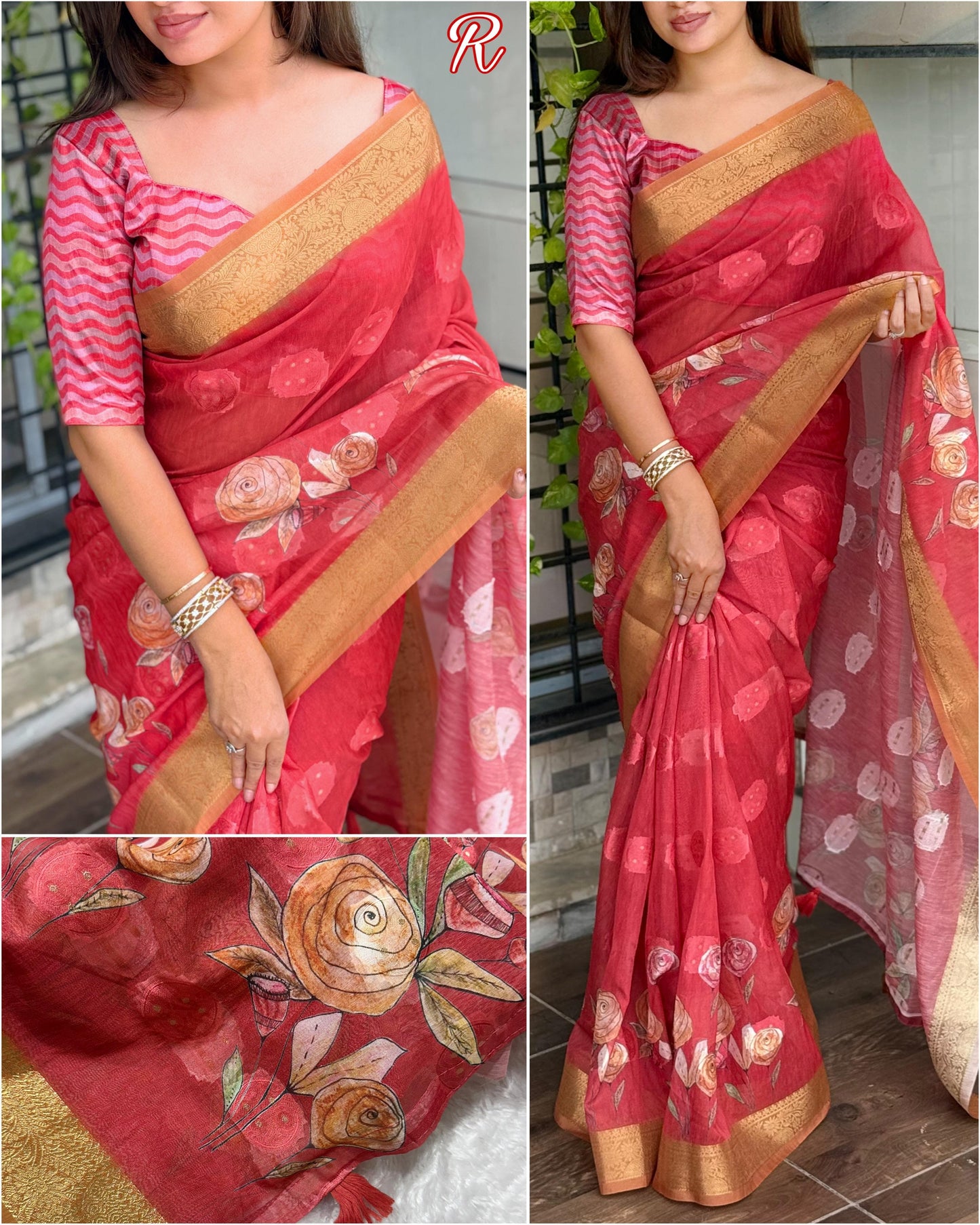 Rosa - Cotton Jaquard Saree