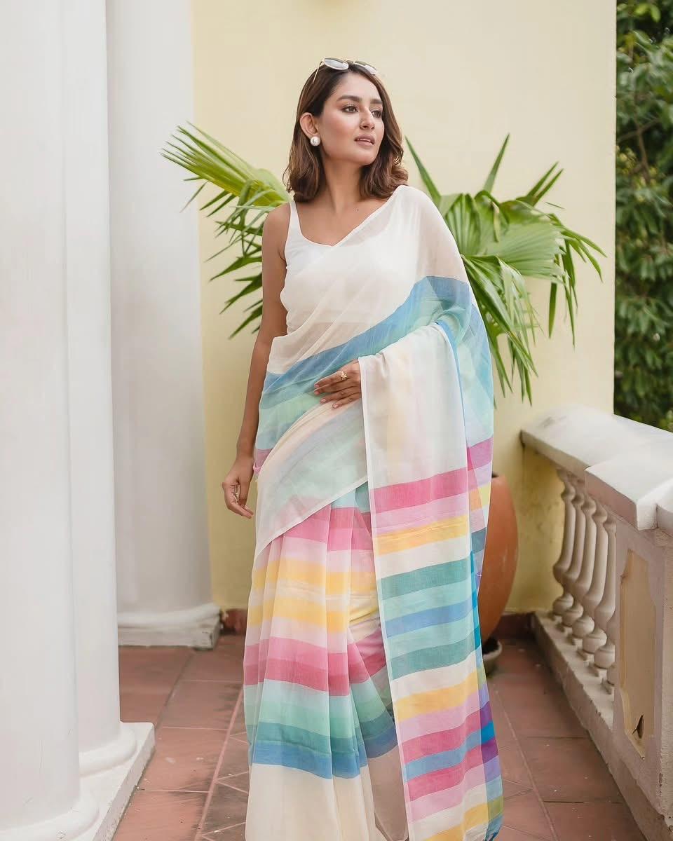 Rainbow - Mul Cotton Saree