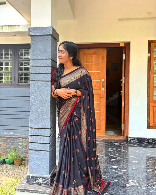 Black Beauty - Bamber viscose saree