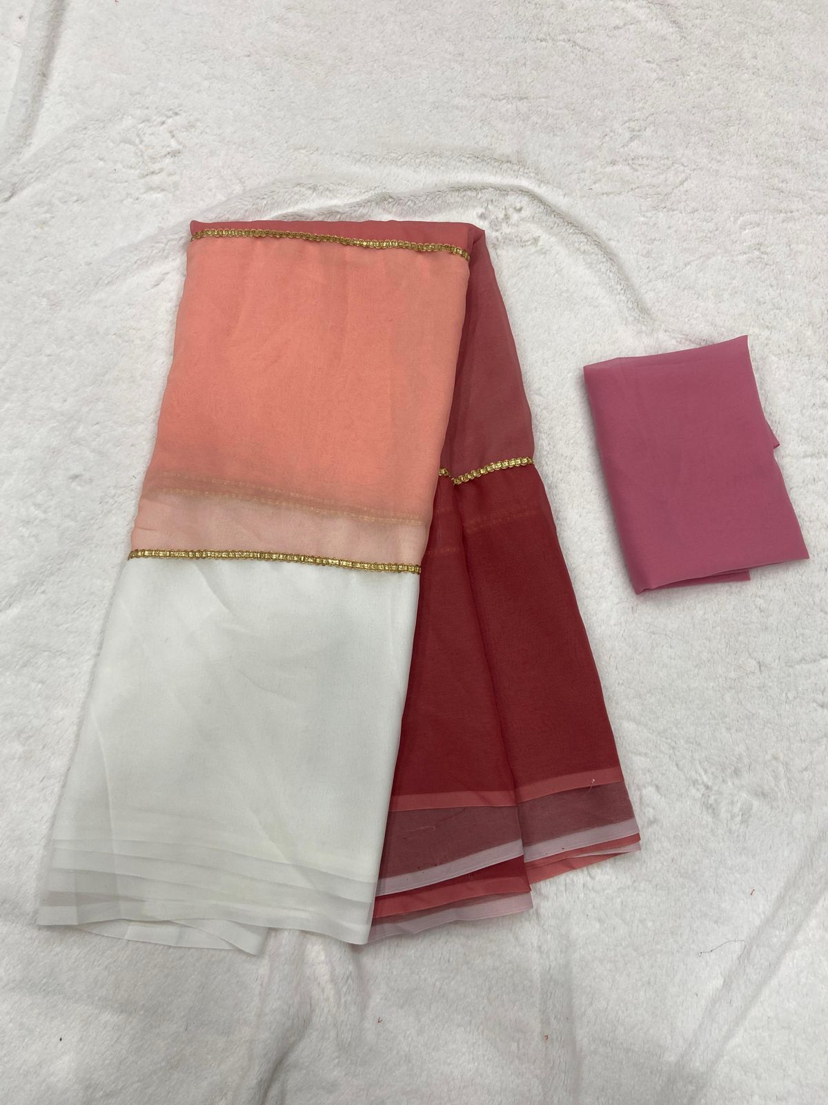 Triple Hue - Smooth Georgette Saree