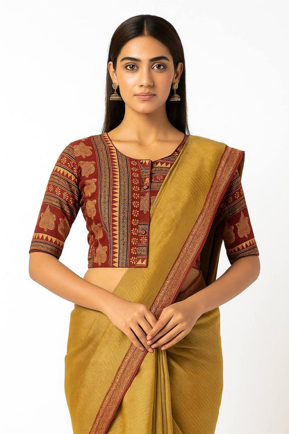 Ajrak Handblock Cotton Blouse