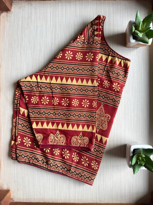 Ajrak Handblock Cotton Blouse