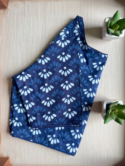 Bagru Indigo - Handblock Cotton Blouse