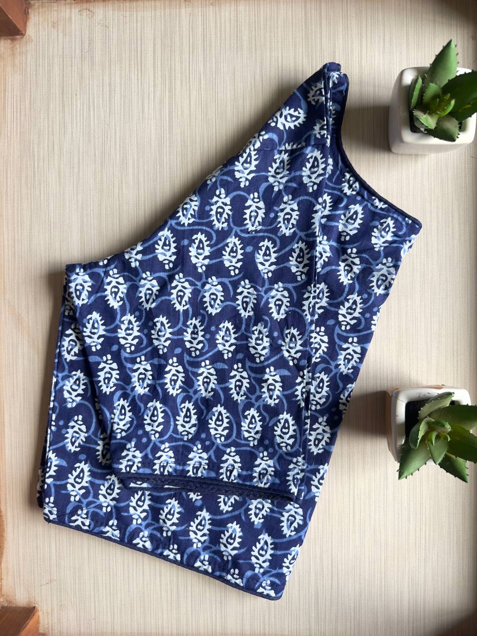 Bagru Indigo - Handblock Cotton Blouse