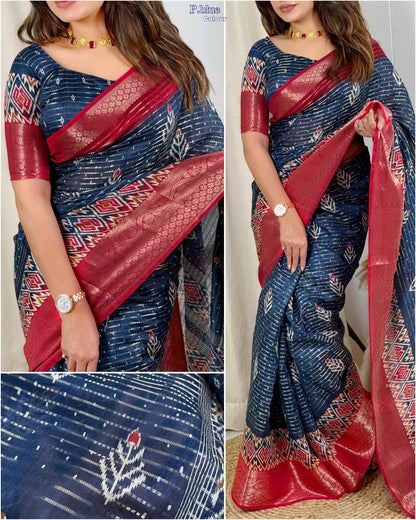 Raga - Muslin Cotton Zari Jacquard Saree