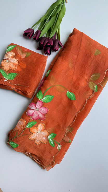 Zahra - Chiffon Crush Saree