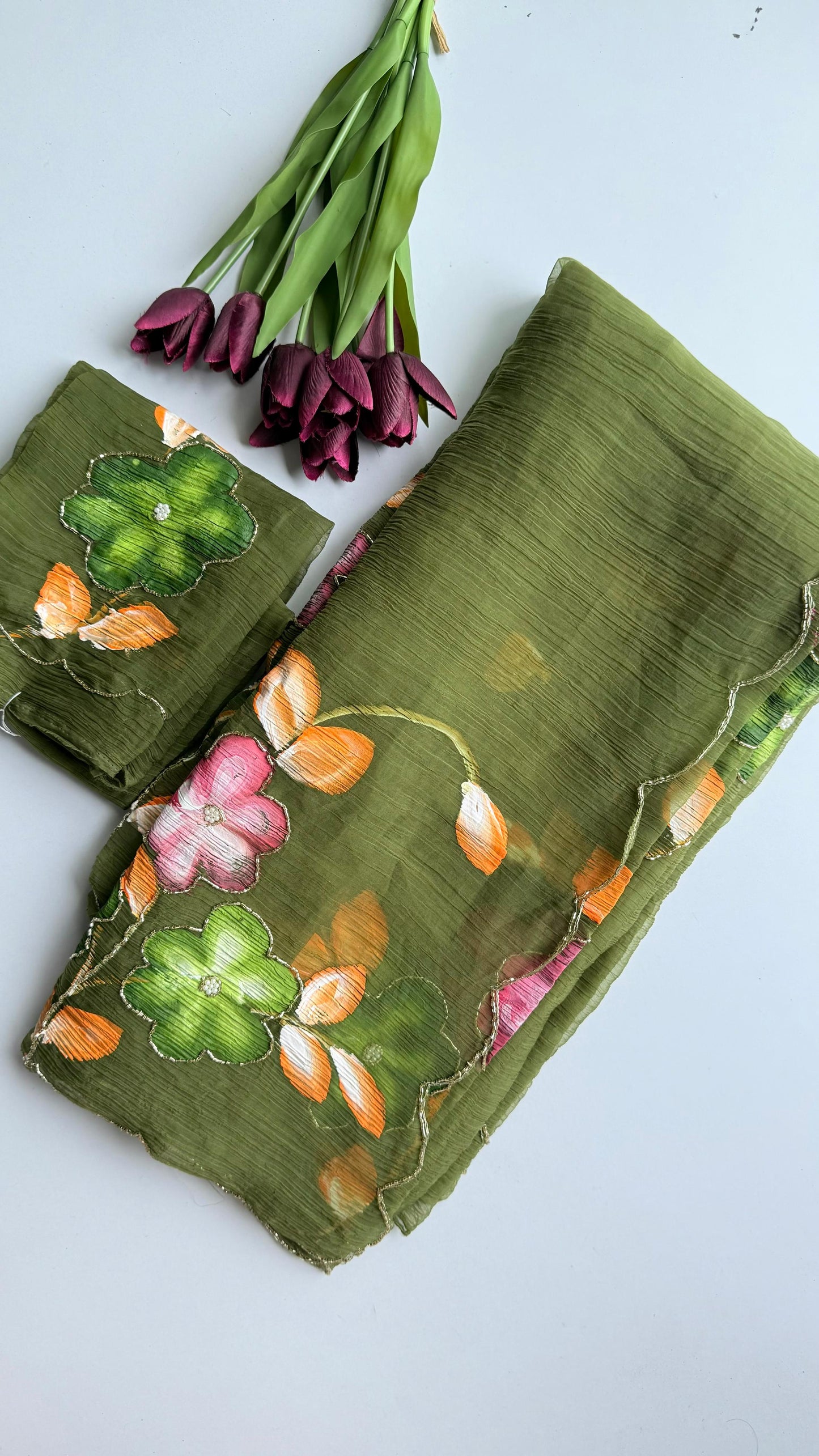 Zahra - Chiffon Crush Saree