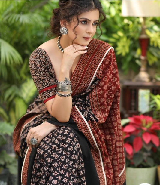 Ajrak - print mismatched Vegetable dyed
