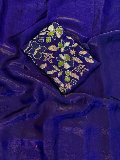 Zara - Space Silk Saree with Handworked Blouse