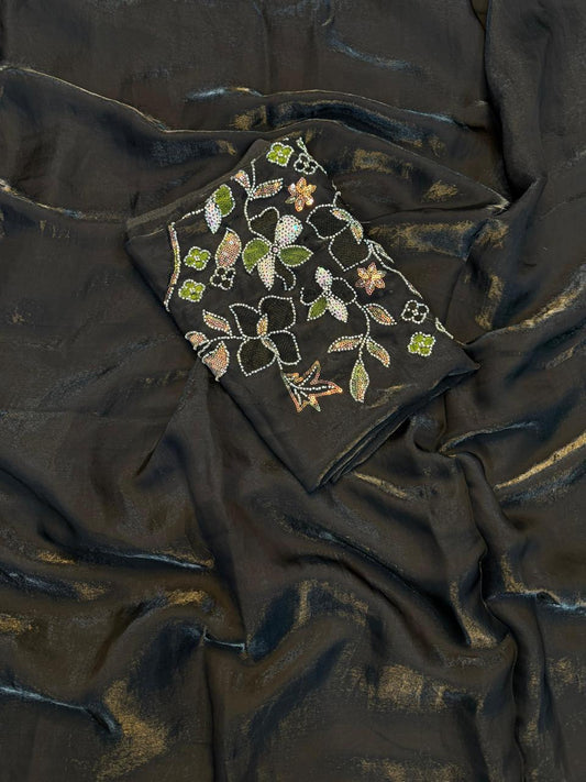 Zara - Space Silk Saree with Handworked Blouse