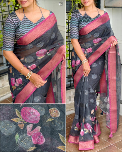 Rosa - Cotton Jaquard Saree