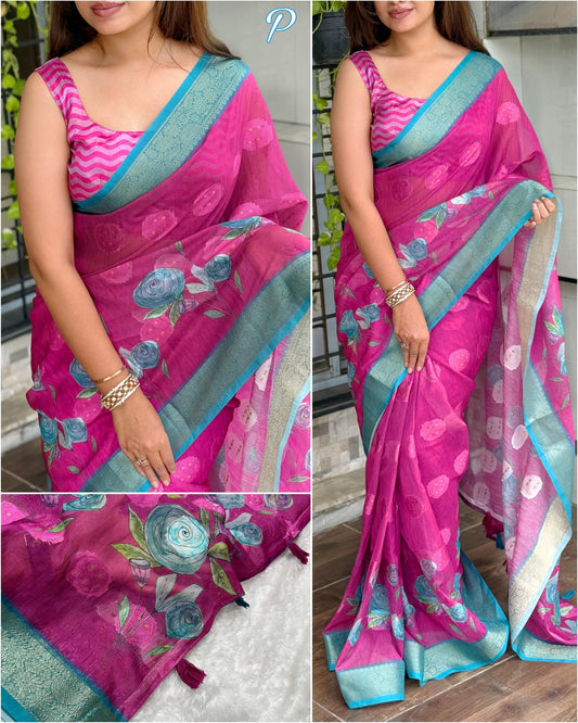 Rosa - Cotton Jaquard Saree