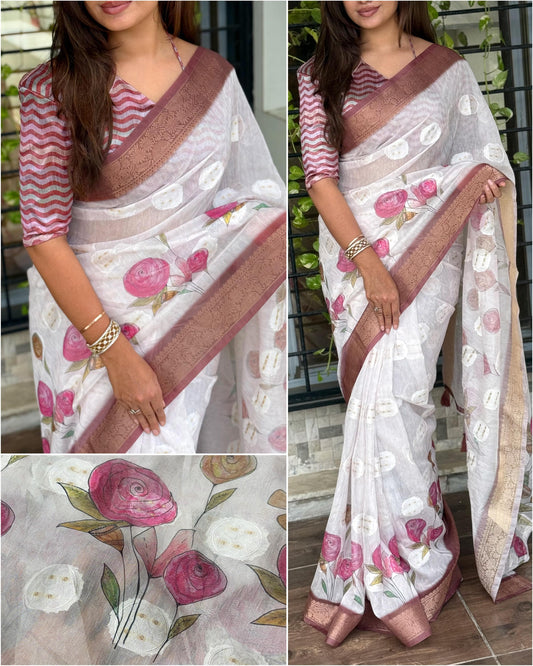 Rosa - Cotton Jaquard Saree