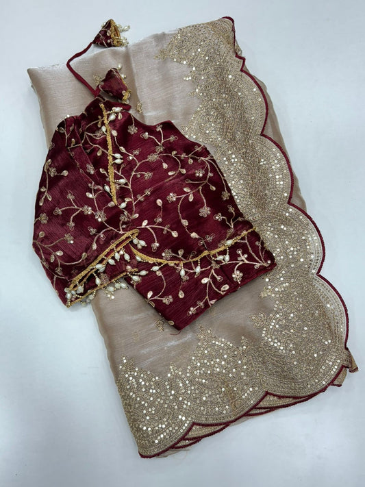 Ruby - Zimmy Choo Silk Saree  | Stitched Blouse