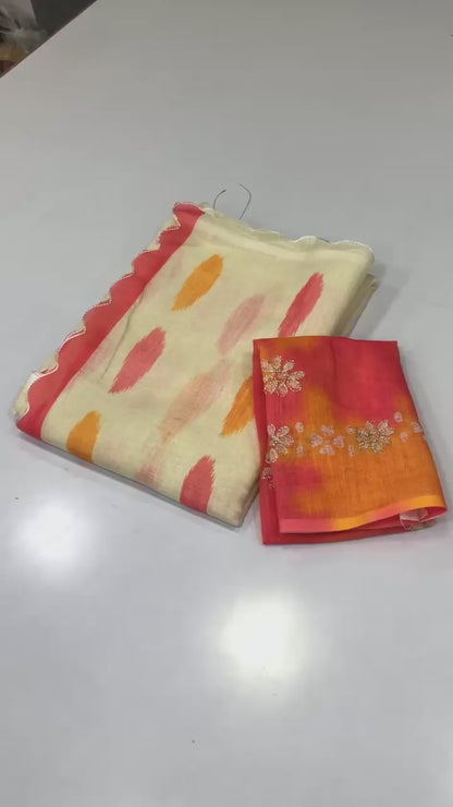 Zentra - Soft Lenin Saree
