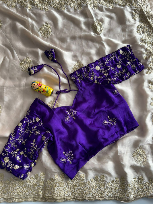 Royal - Satin Chiffon Saree