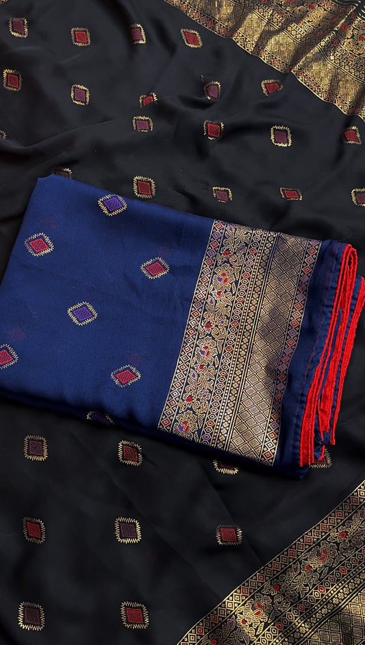 Black Beauty - Bamber viscose saree