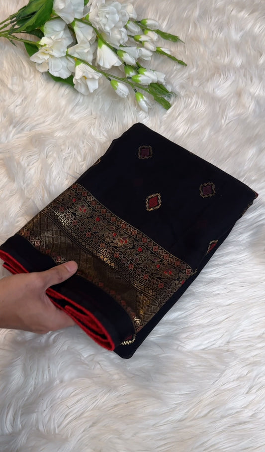Black Beauty - Bamber viscose saree