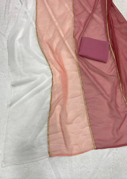 Triple Hue - Smooth Georgette Saree