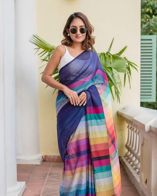 Rainbow - Mul Cotton Saree